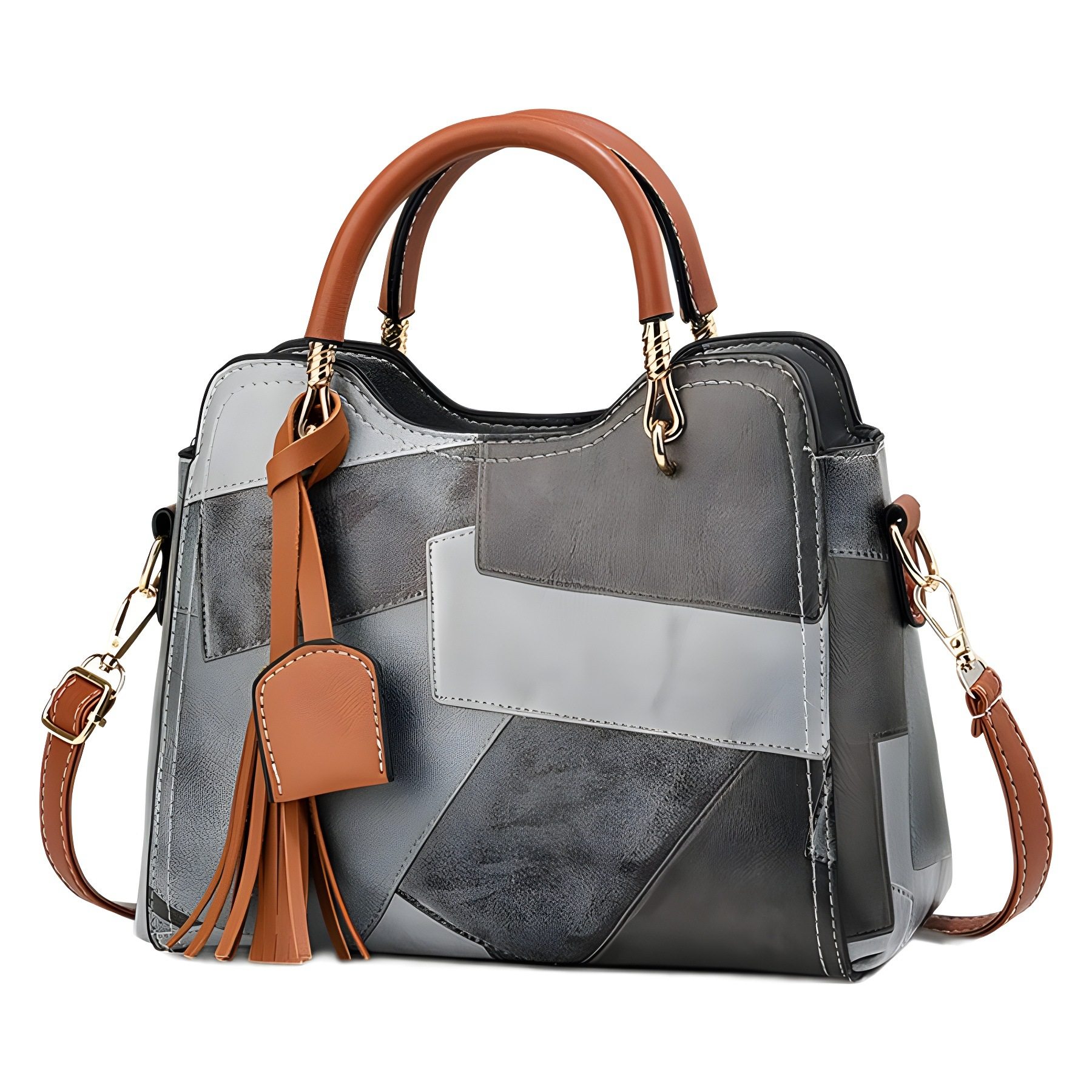 女包bag新款拼接撞色手提包大容量单肩包斜挎包百搭潮流质感bags,淘宝优惠券,粉丝福利购,淘宝优惠卷