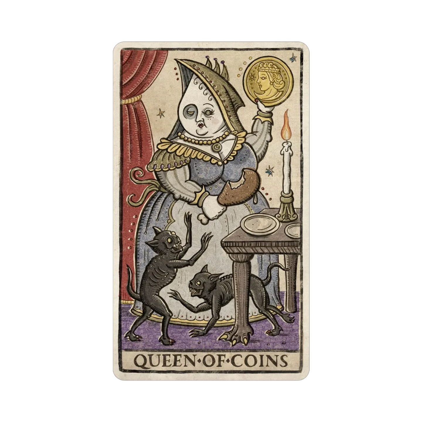 进口正版复古墨水版邪月塔罗牌 Trionfi Della Luna 异月桌游卡牌 - 图2