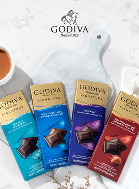 GODIVA歌帝梵海盐黑巧克力制品片90gx6黑巧儿童零食糖果纯可可脂