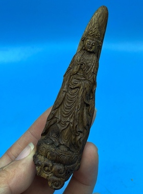 沉水加里曼丹红土【净瓶观音】沉香摆件高12cm宽3cm厚2cm重17克