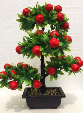 超市假花苹果树假高档仿真水果