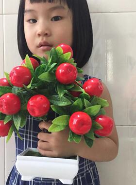 大中号仿真水果树橘子桃子树盆栽