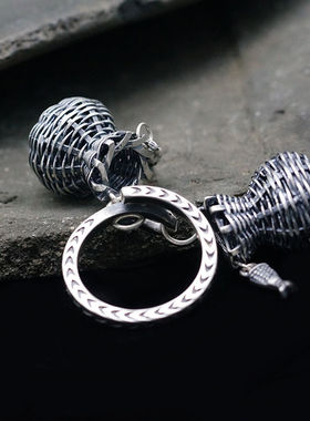 s925原创手工纯银开口戒指