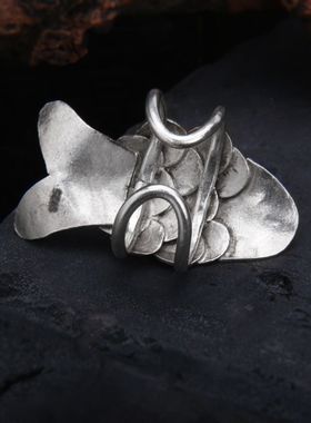 泰国手工银鲤鱼开口戒指