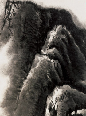 李可染黄山烟云图现当代名家李可染山水画作品黄山字画国画宣纸画