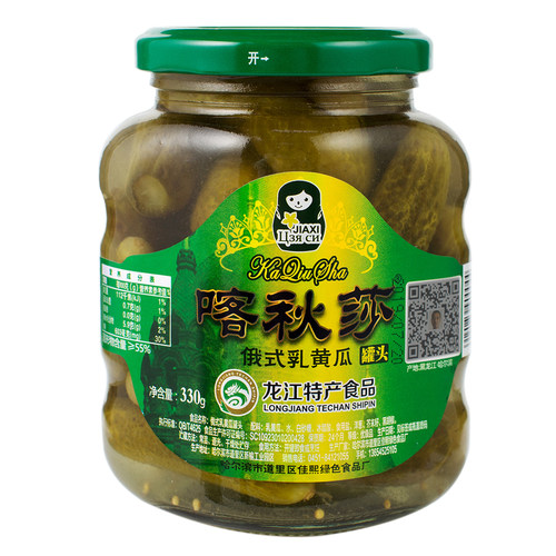 喀秋莎俄式酸黄瓜330gx4东北特产乳黄瓜腌制泡菜罐头酸青瓜下饭菜 - 图3