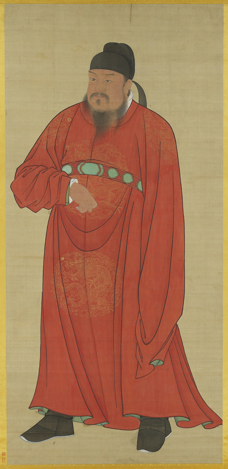 佚名唐高祖立像轴唐朝高祖皇帝李渊画像参考高清电子版大图片素材