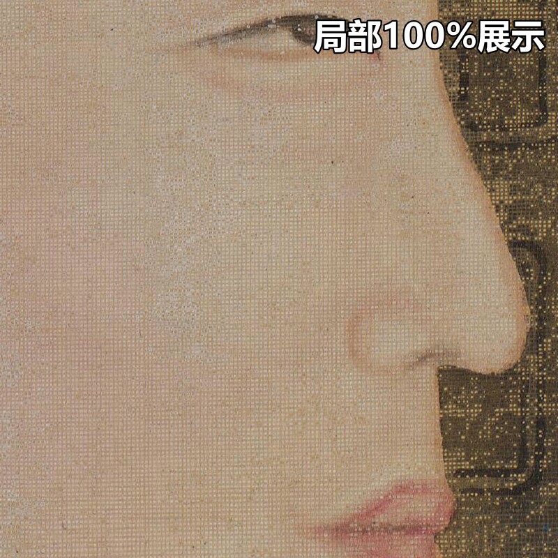 清朝宫廷画师雍正十二美人之倚榻观鹊图汉服装高清电子版图片素材