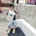 Áo thun trẻ em tay ngắn nửa cotton cotton 2019 new boy thủy triều thương hiệu quần áo trẻ em trẻ em phiên bản Hàn Quốc của mùa hè nước ngoài - Áo thun