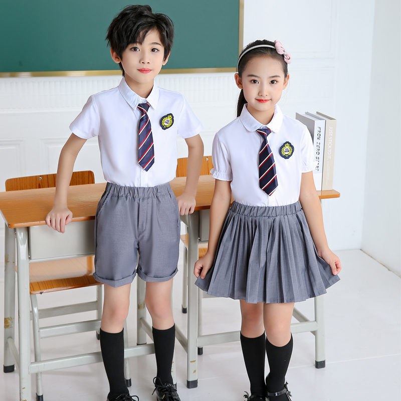 英伦风校服儿童班服夏装套装小学生幼儿园园服演出服毕业照服装女-图2