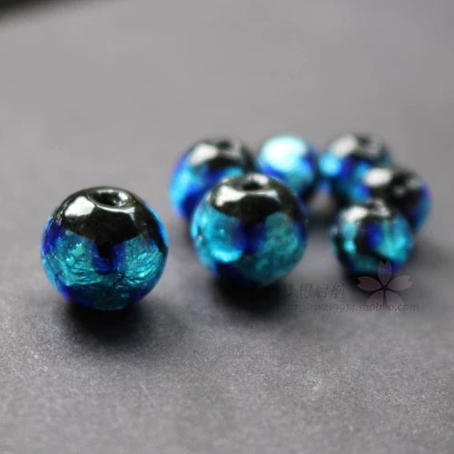8 10 12 мм светло -синий японский стиль светящийся стеклянный колье за ​​колье глазированные точки точечные шарики светящиеся жемчужины