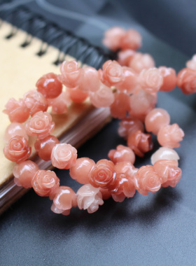 diy玫瑰项链多色入树脂花
