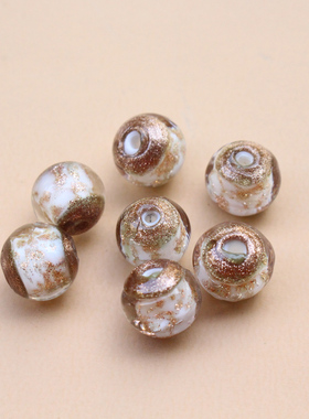 两头金琉璃珠古法金沙香灰珠子