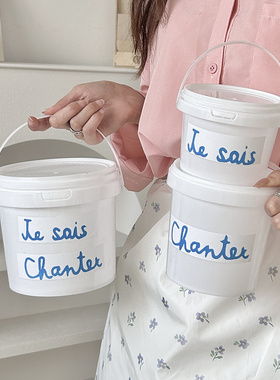 ins韩国网红甜品店可爱饼干包装设计感字母手提桶礼物包装桶拍照