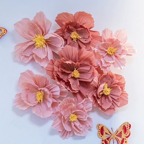 Свадебная комната Декоративные морщины Трех -размерная цветочная бумага Цветочная магазин Окно Фоны Стена детского сада по случаю дня рождения декоративные принадлежности по случаю дня рождения