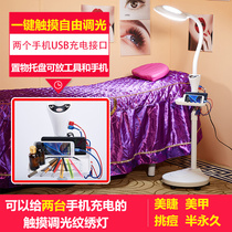 Day Shipping Beauty Salon LED Cold Light Lamp Magnifier Textured embroidered lamp Beauty light Beauty Raised Eyebrow Without Shadow Floor Lamp