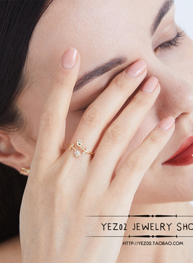 玫瑰花开口戒指可调节可爱日系轻