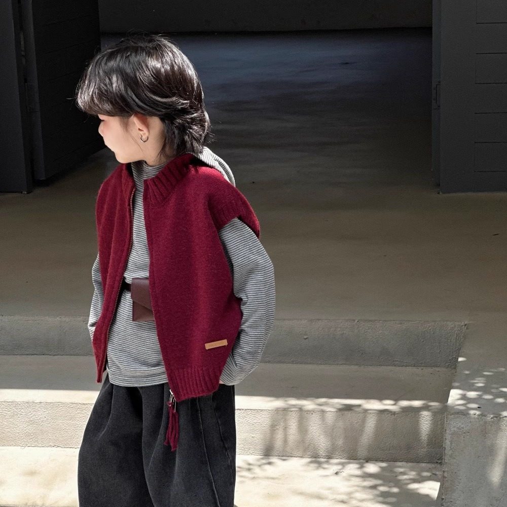 男童红色毛衣马甲秋冬款儿童拉链针织开衫女童毛线马夹洋气外穿潮,淘宝优惠券,粉丝福利购,淘宝优惠卷