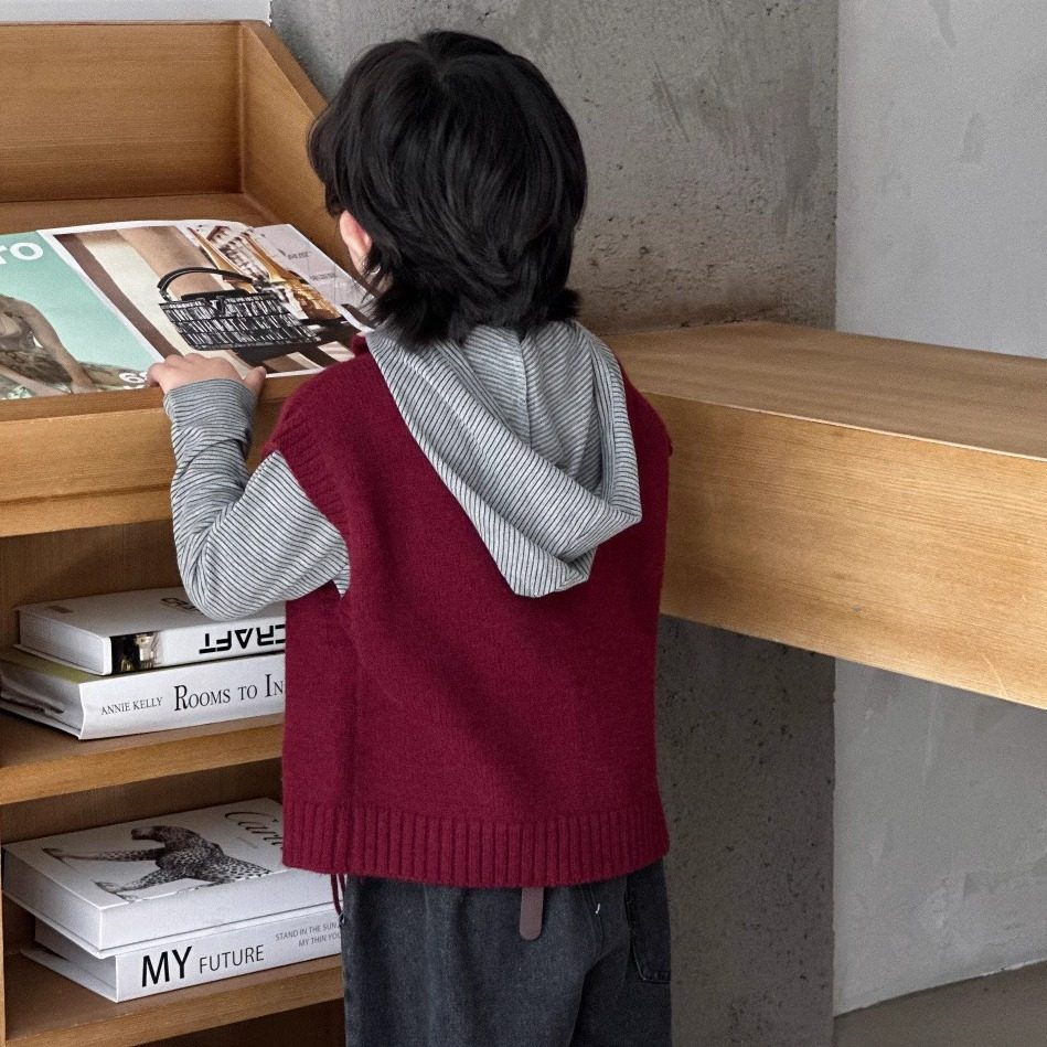 男童红色毛衣马甲秋冬款儿童拉链针织开衫女童毛线马夹洋气外穿潮,淘宝优惠券,粉丝福利购,淘宝优惠卷