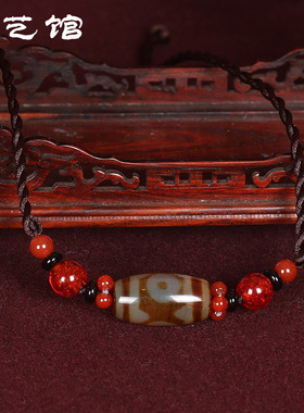 民族风项链三眼天珠锁骨链女