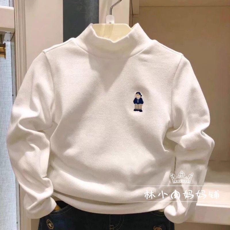 小熊童装秋冬款男童半高领打底衫中大童纯棉百搭保暖舒适长袖T恤,淘宝优惠券,粉丝福利购,淘宝优惠卷