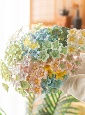 手工DIY插花陶瓷花朵仿真花永生花束装饰摆件教师七夕节创意礼物