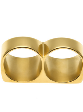 欧美镀金钛钢百搭朋克风戒指