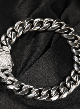 欧美不锈钢项链情侣锆石