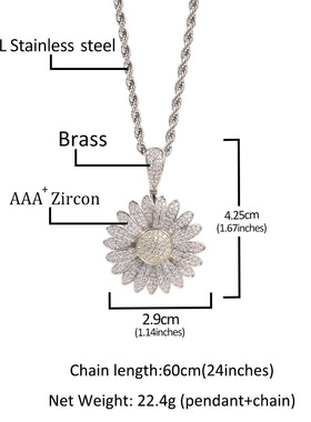 欧美潮人旋转锆石项链情侣