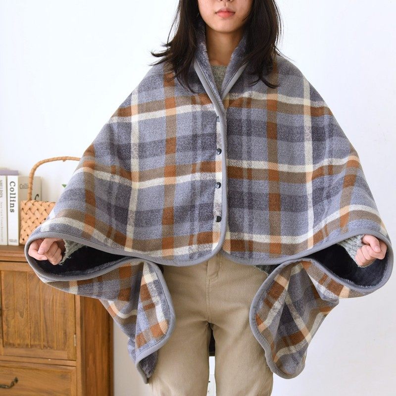 办公室午睡毯带袖扣毛毯冬季加厚盖毯披肩保暖沙发午休毯斗篷披风,淘宝优惠券,粉丝福利购,淘宝优惠卷