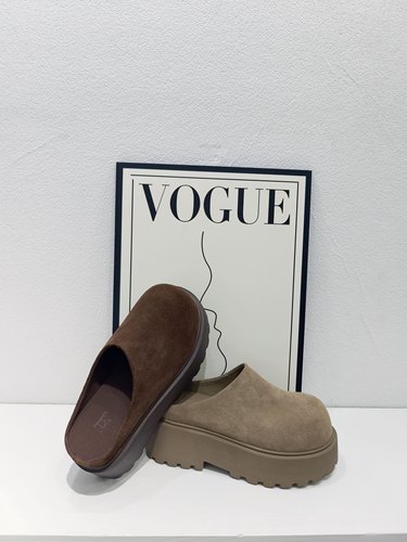 欧洲站2025真皮厚底勃肯鞋百搭休闲鞋加绒包头半拖鞋女鞋6-801 - 图1