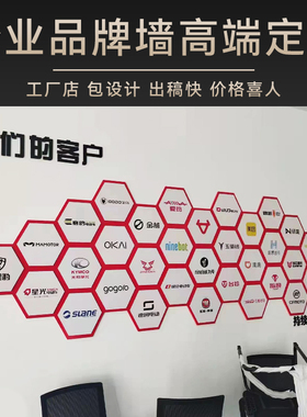 战略合作伙伴墙品牌logo墙贴