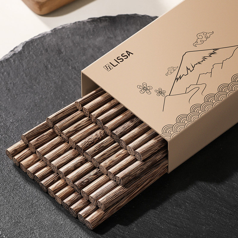 lissa鸡翅木筷子无漆无蜡天然实木防滑家用高档抗菌防霉2024新款 - 图3