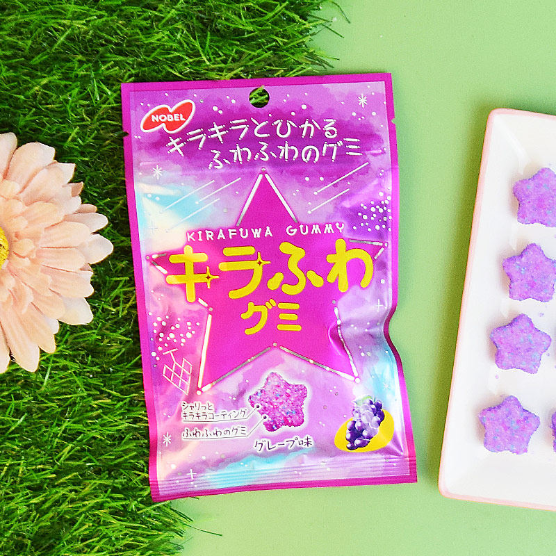 日本进口零食Nobel诺贝尔星星糖葡萄味果汁软糖棉花糖爆酸甜糖果,淘宝优惠券,粉丝福利购,淘宝优惠卷