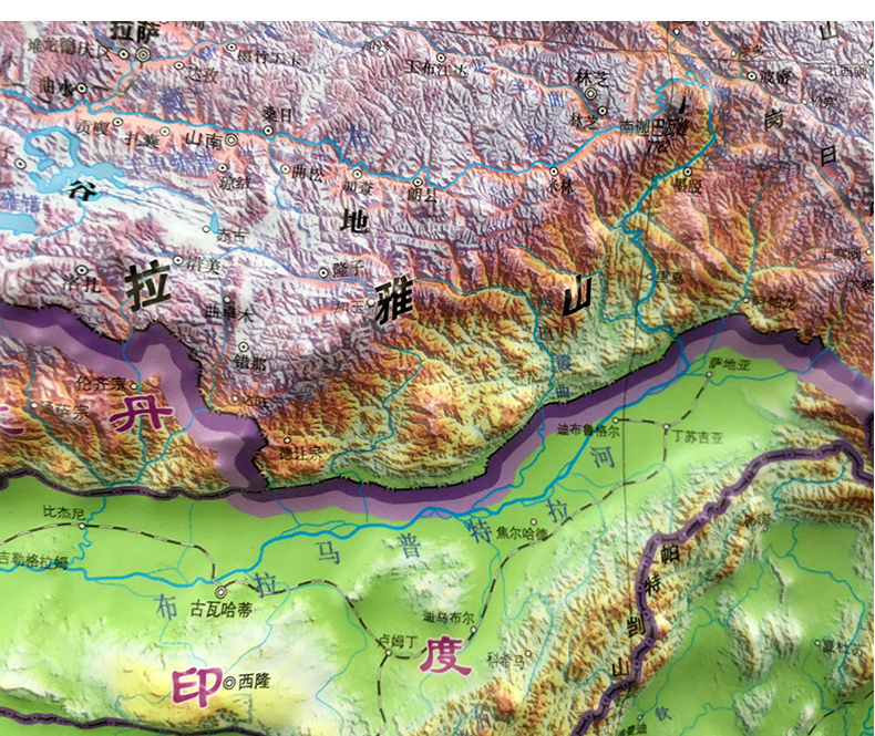 【超大3D精雕版】中国地形地图2023印刷正版超大1.2米X0.9米中国三维地形图立体地图挂图凹凸地形版地貌地图办公室学生地理用-图1