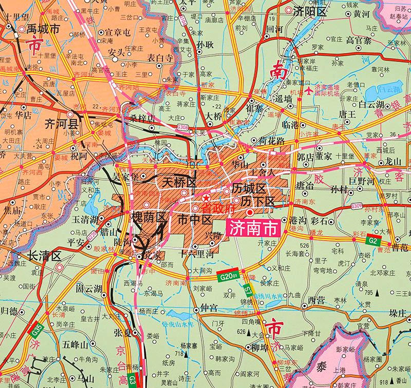 【正版保证】山东省地图挂图145x110cm超大版1.5米 卷筒包装覆膜防水无折痕 山东省区划交通铁路高速机场港口地图 - 图0