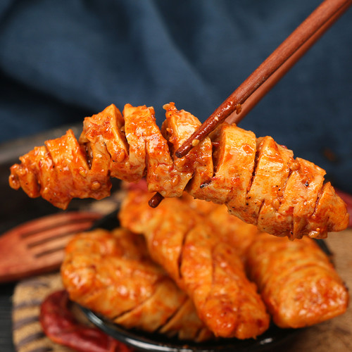 优喆烤面筋零食 辣条干大面筋卷麻辣黑鸭味芝麻烧烤网红小麻辣串 - 图2