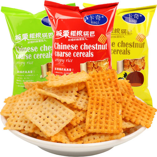 卡奇板栗粗粮锅巴脆麻辣龙虾西冷牛排咸蛋黄味膨化网红手工小零食 - 图3