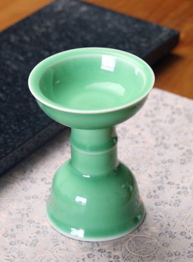 青瓷家用佛具蜡烛台酥油灯底座
