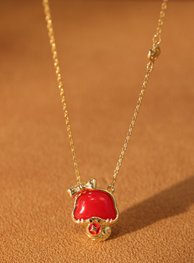 艾妮贝妮新款时尚红色暴富招财蛇项链蛇年生肖本命年好运