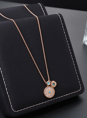 新中式八芒星微镶锆石锁骨项链