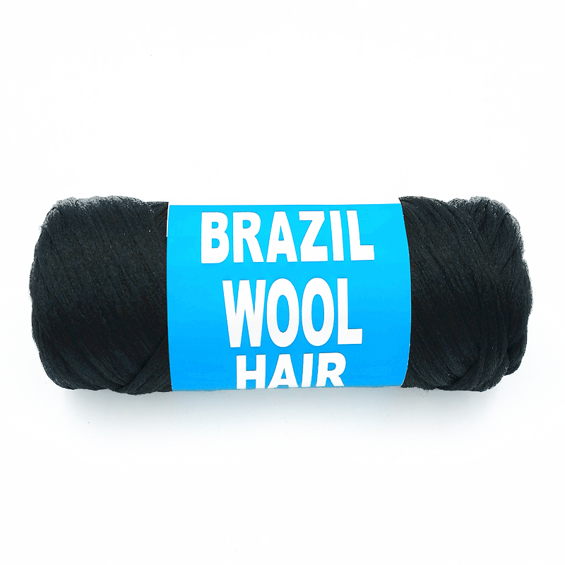 BRAZIL WOOL HAIR超轻发丝黑人手编雷鬼脏辫假发大辫子非洲毛线-图3