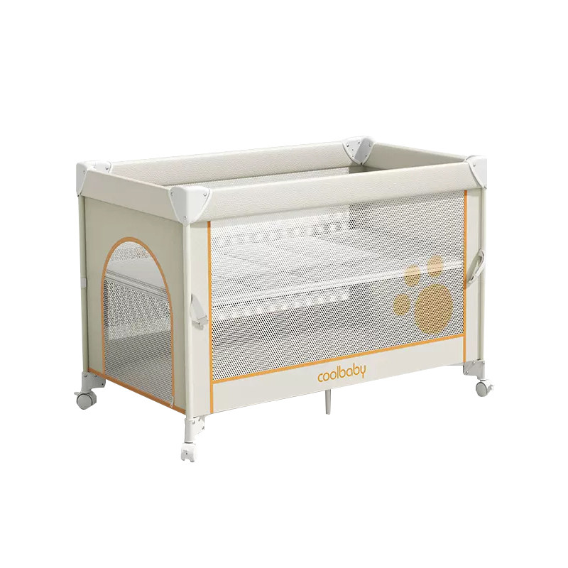 coolbaby婴儿床床体可升降无缝拼接床 一键开合多功能便携宝宝床,淘宝优惠券,粉丝福利购,淘宝优惠卷