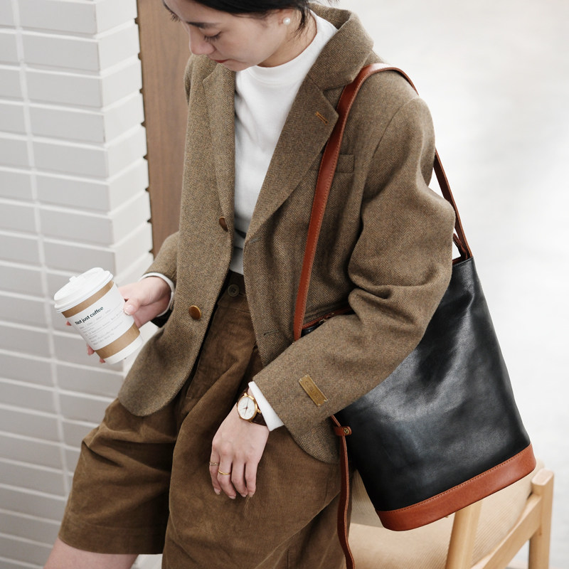 葱木一包多用托特包高级感小众水桶包植鞣皮女包腋下斜挎包宽肩带,淘宝优惠券,粉丝福利购,淘宝优惠卷