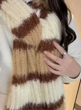 三色双元宝雪花纱手工diy围巾编织送女友闺蜜礼物棒针毛线编织.
