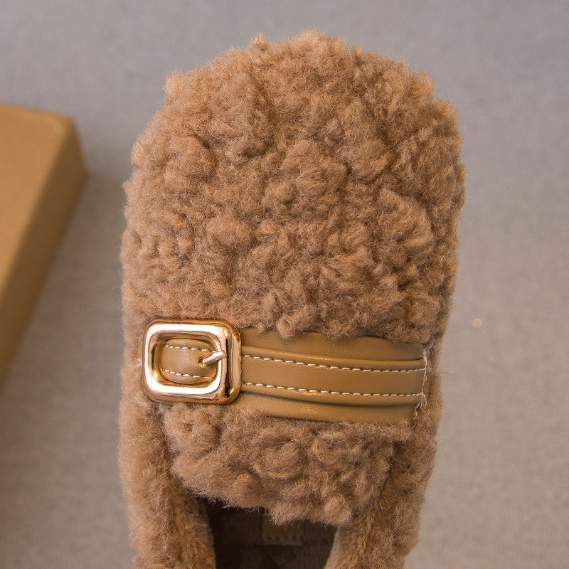 女童加绒毛毛鞋2025秋冬款羊羔毛保暖一脚蹬儿童女宝宝棉鞋豆豆鞋,淘宝优惠券,粉丝福利购,淘宝优惠卷