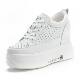 ~10cm height increasing white shoes for women 2025 thick sole casual shoes for small people