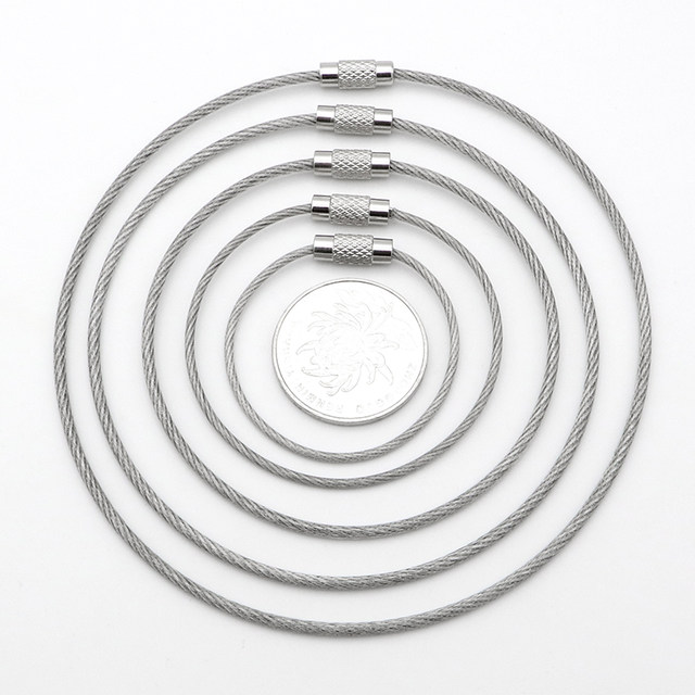 Stainless steel large circle rope with protective keychain