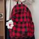 Student schoolbag retro plaid Korean version ins niche literary junior high school student backpack contrast color student backpack