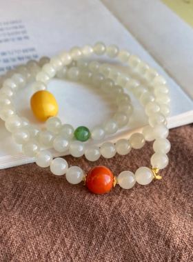夏季新品 高品阶货头 天然和田玉蜂蜜水单圈女手串手链碧玉料子细
